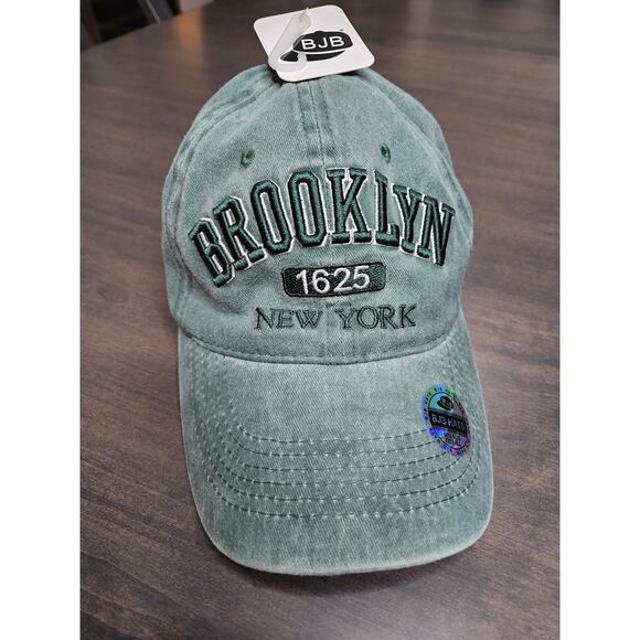 Brooklyn 1625 New York Baseball Hat Cap Adult One Size Green Strap Back BJB Hats - Picture 1 of 4